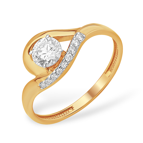 Кольцо из золота с камнем Фианит фото, цены