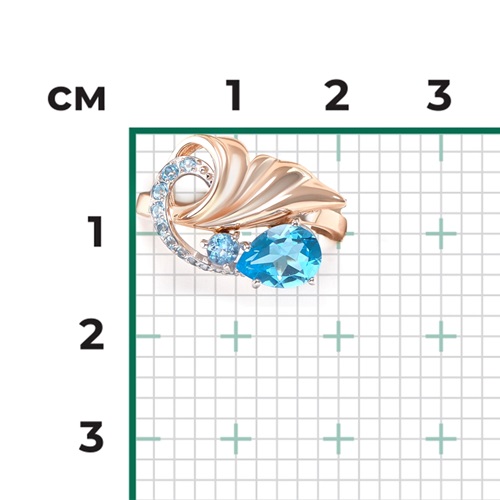 Кольцо из золота с камнем Топаз фото, цены