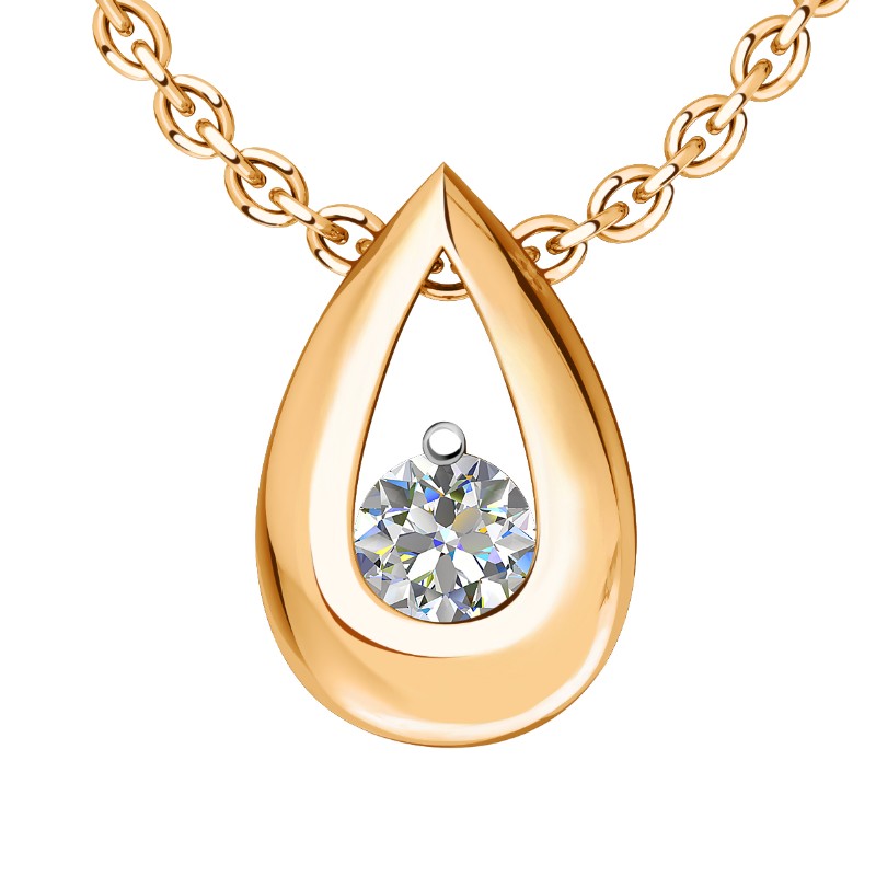 Подвеска из золота с камнем Фианит фото, цены