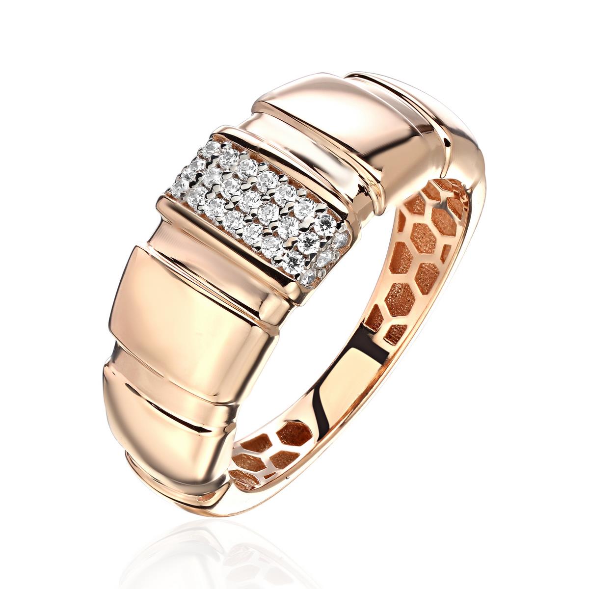 Кольцо из золота с камнем Фианит фото, цены