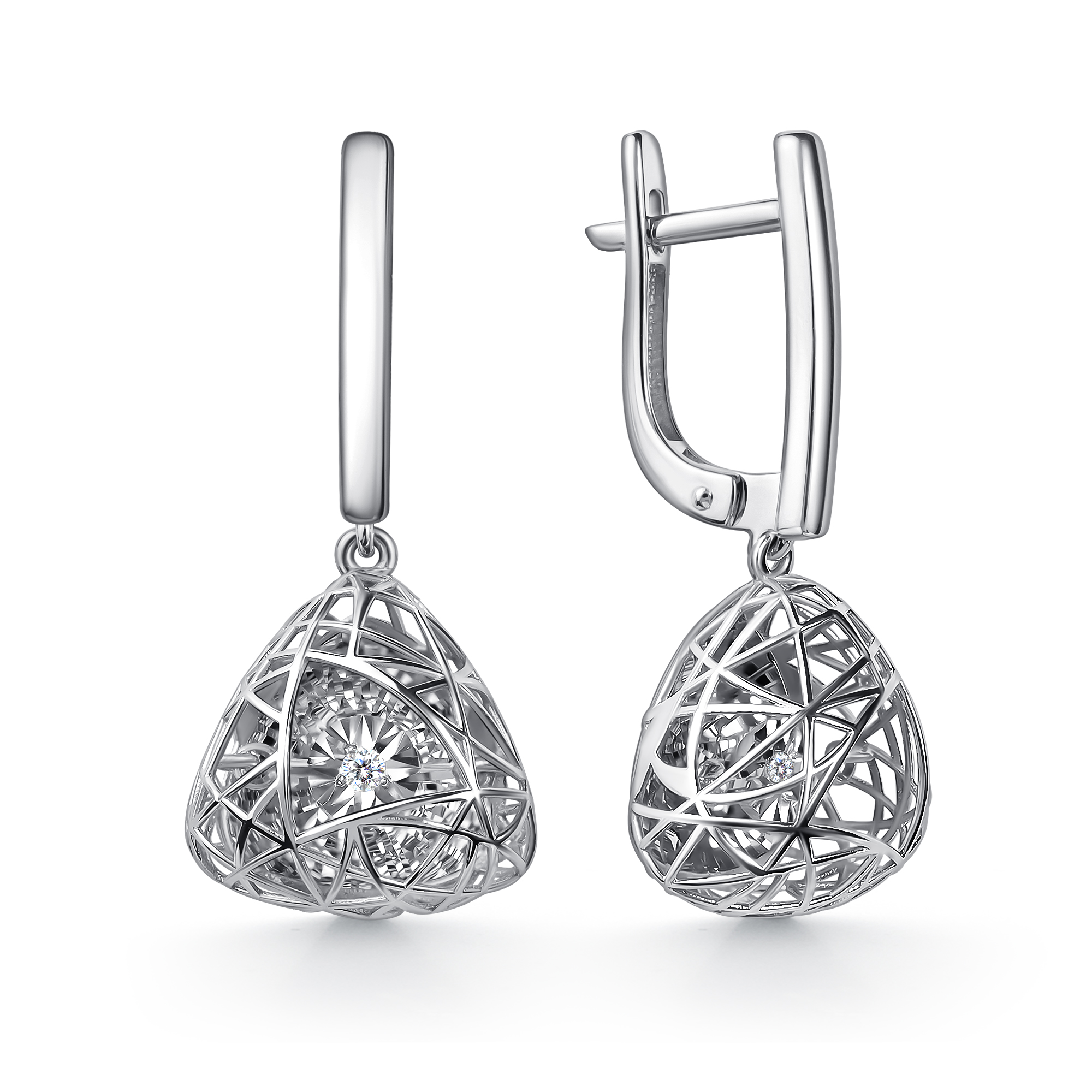 Серьги из золота с камнем  фото, цены