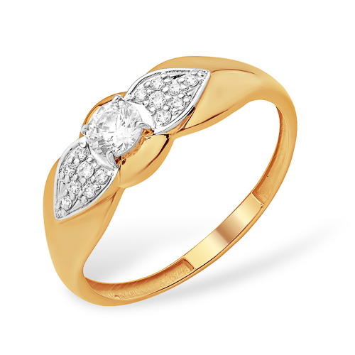 Кольцо из золота с камнем Фианит фото, цены