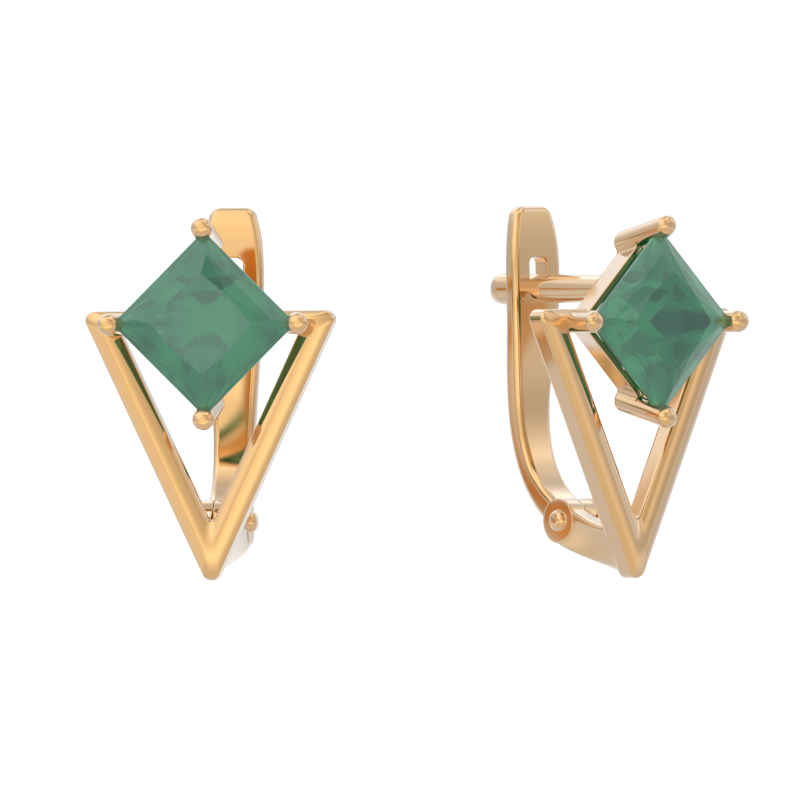 Серьги из золота с камнем Агат фото, цены