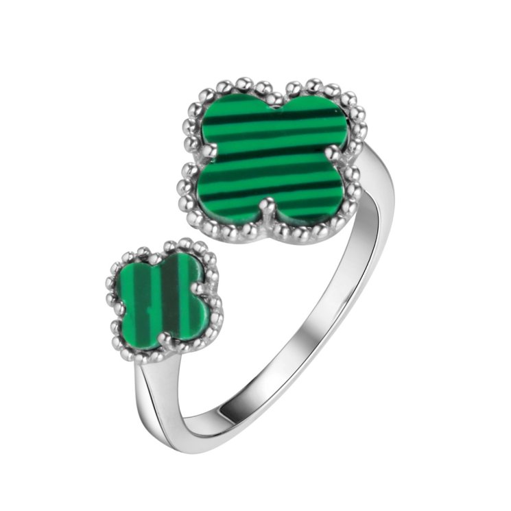 Кольцо из серебра с камнем Малахит прес. фото, цены