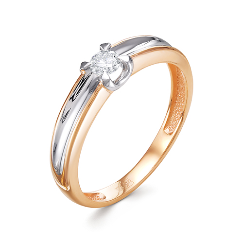 Кольцо из золота с камнем Бриллиант фото, цены