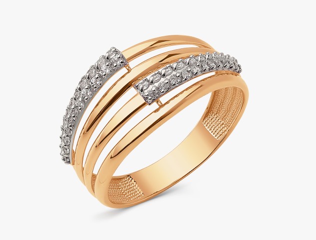 Кольцо из золота с камнем Фианит фото, цены