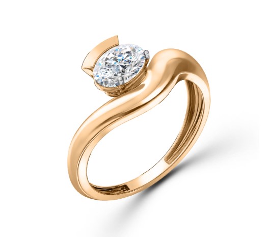 Кольцо из золота с камнем Фианит фото, цены