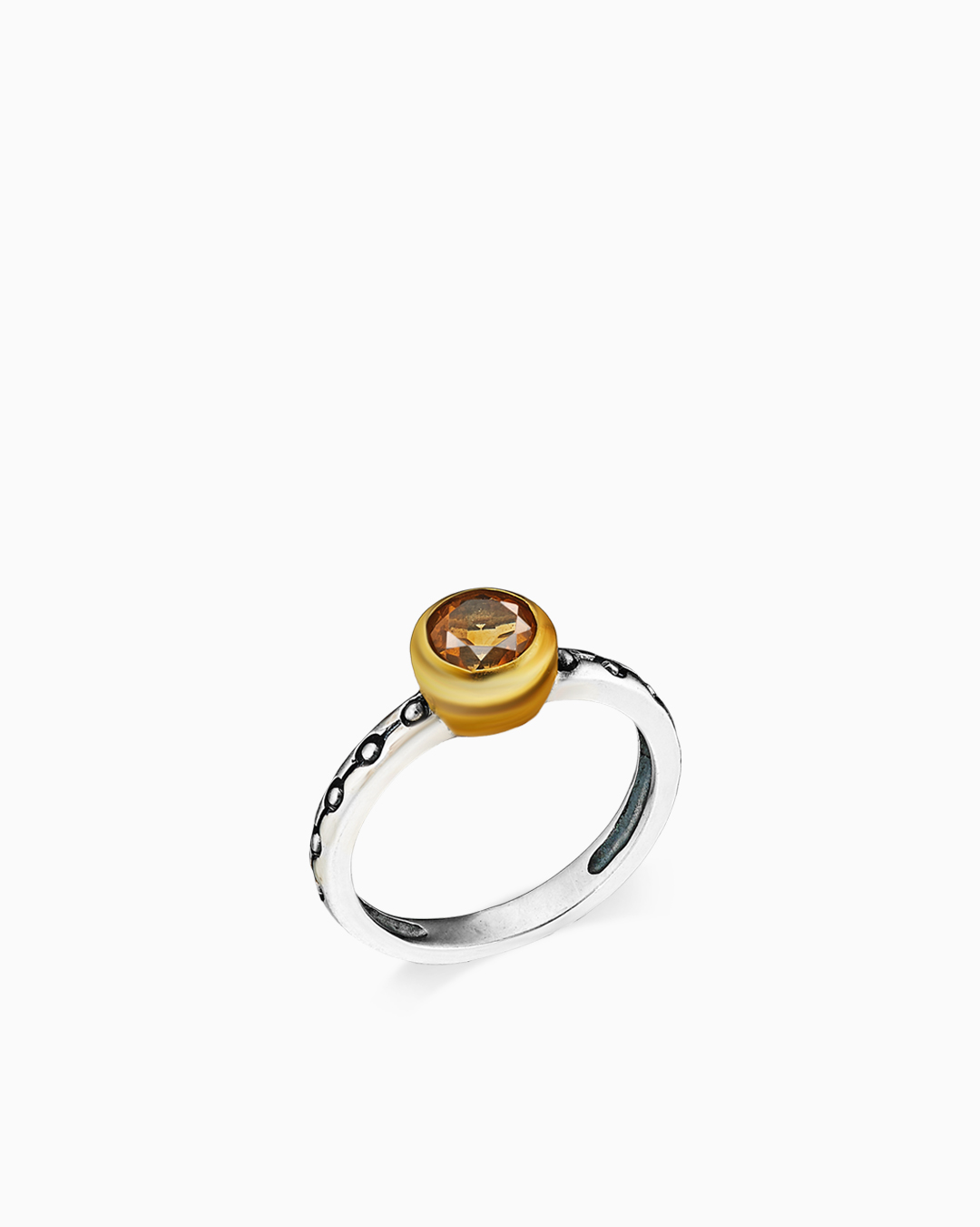 Кольцо из серебра с камнем Цитрин фото, цены