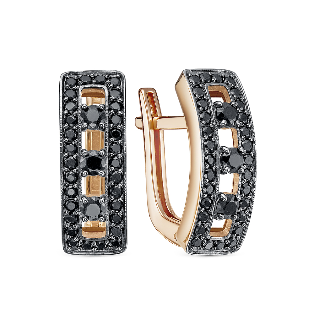 Серьги из золота с камнем Фианит фото, цены