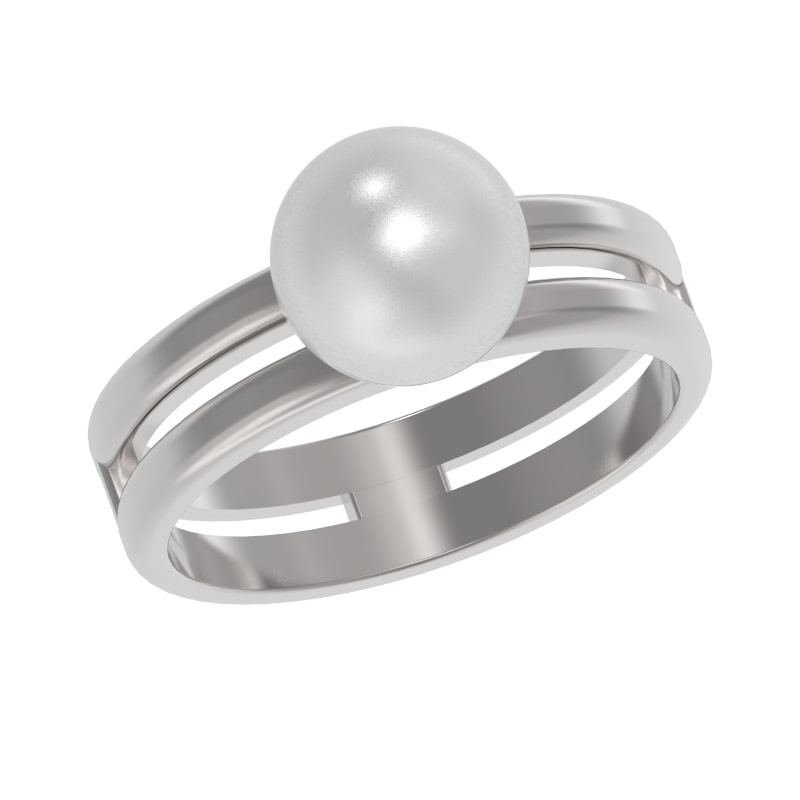 Кольцо из серебра с камнем Жемчуг иск. фото, цены