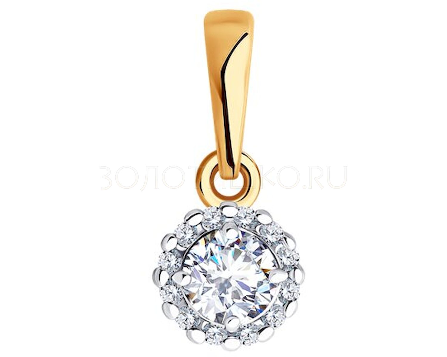 Подвеска из золота с камнем Фианит фото, цены