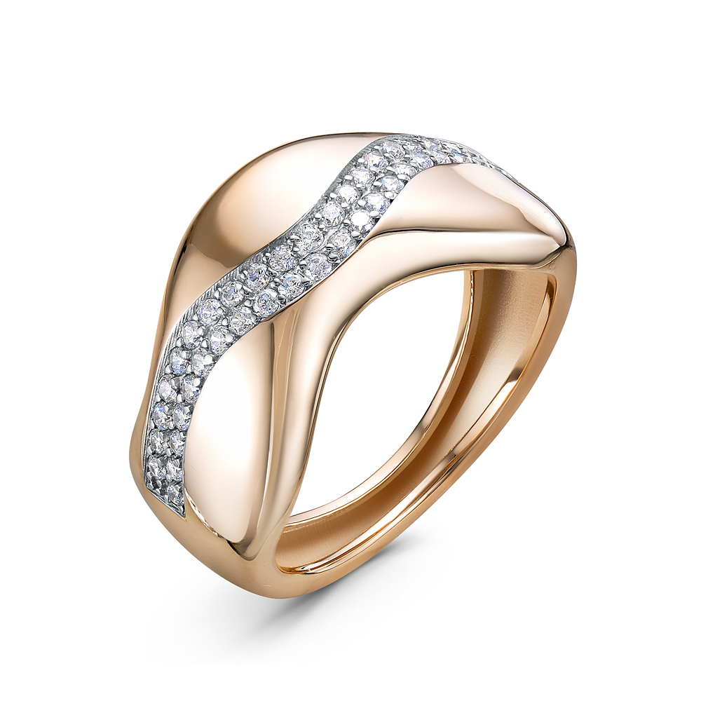 Кольцо из золота с камнем Фианит фото, цены