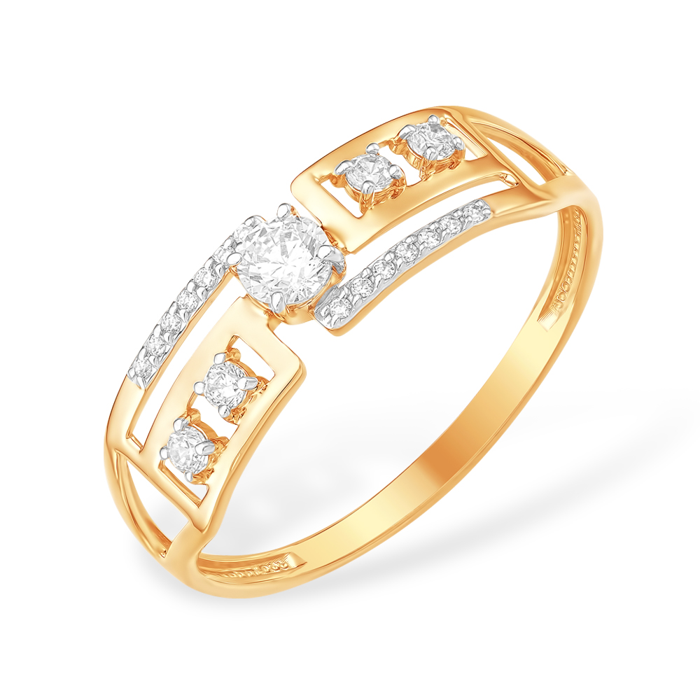 Кольцо из золота с камнем Фианит фото, цены