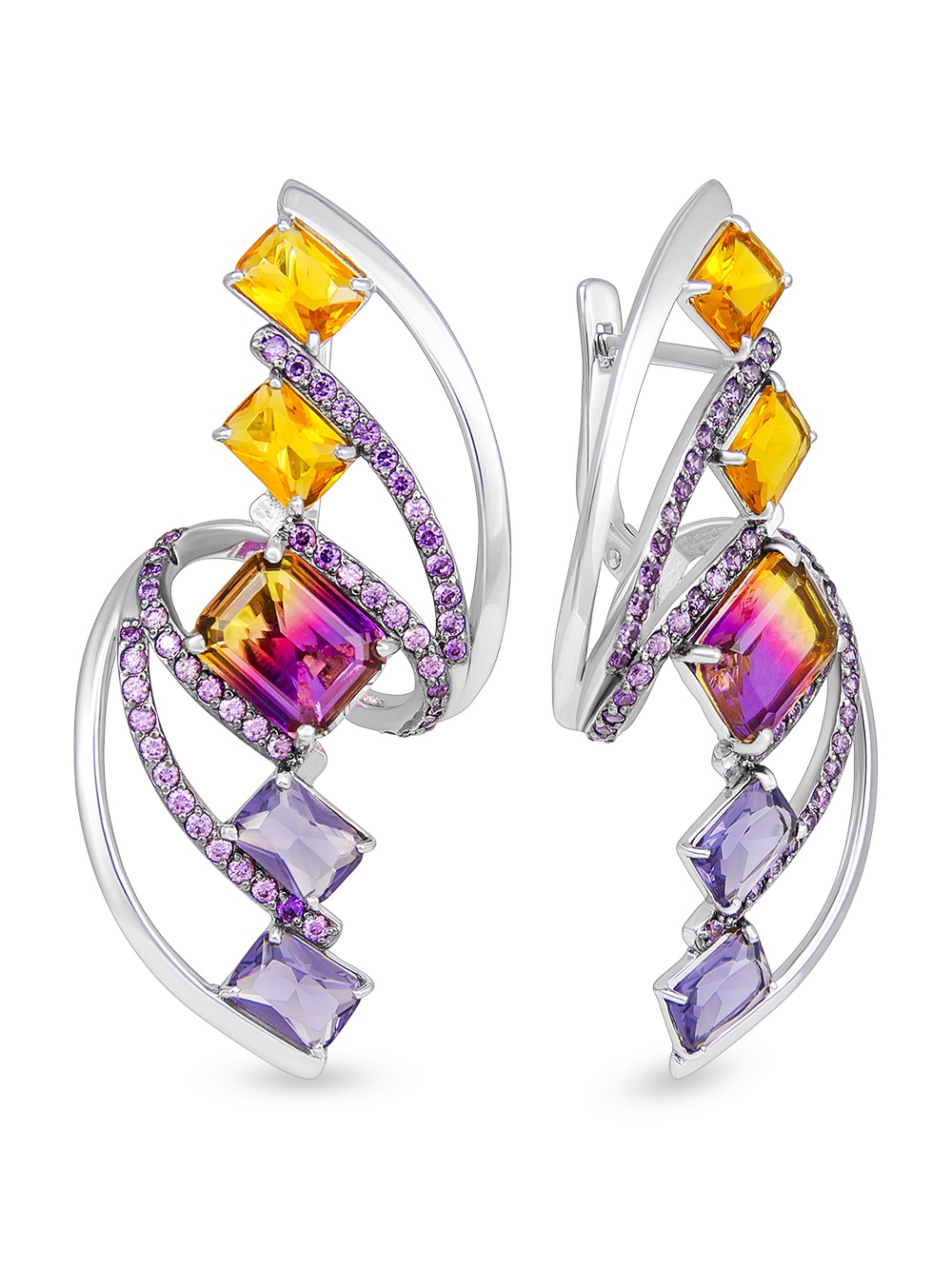 Серьги из серебра с камнем Ситалл фото, цены