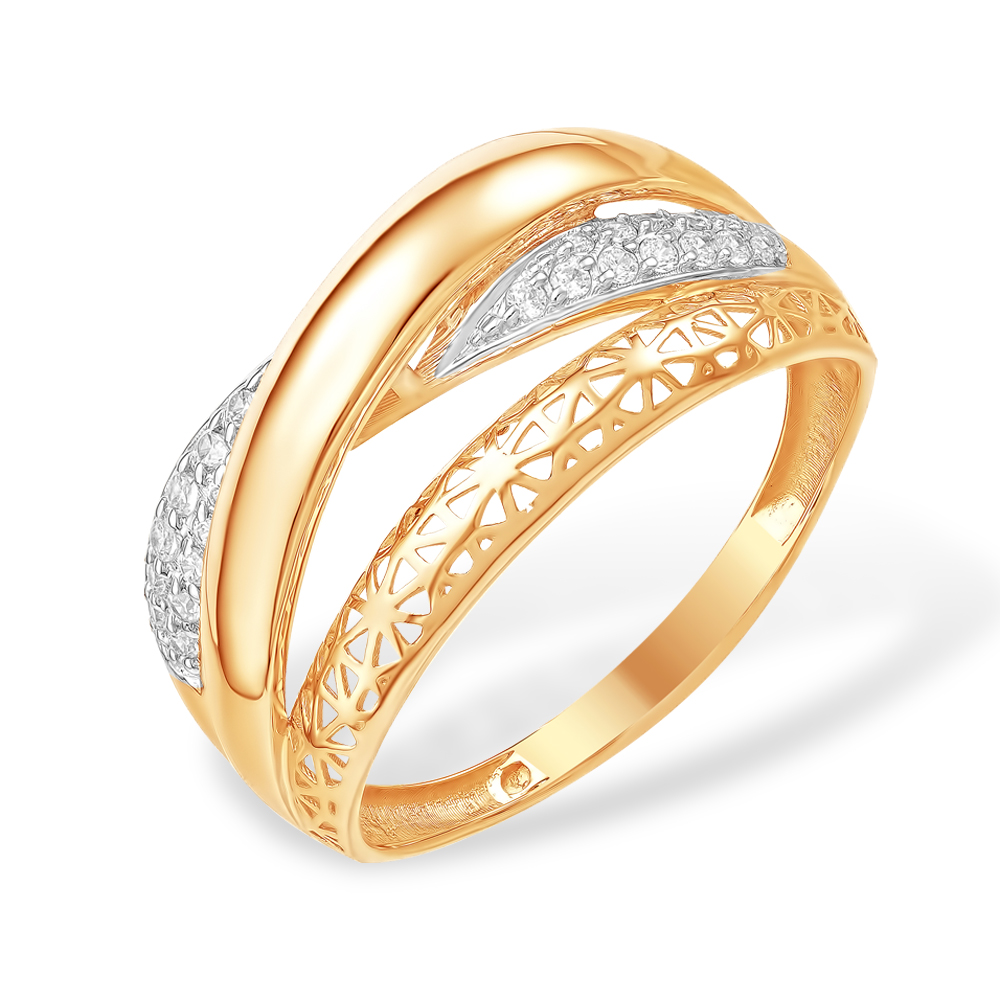 Кольцо из золота с камнем Фианит фото, цены