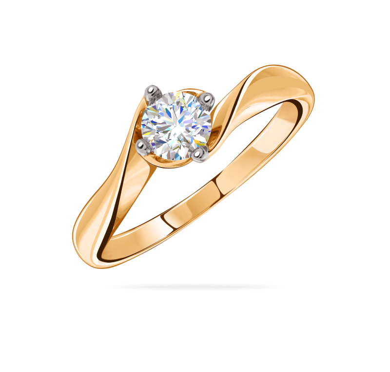 Кольцо из золота с камнем Фианит фото, цены