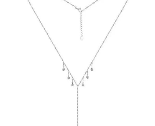 Колье из серебра с камнем Фианит фото, цены