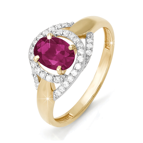 Кольцо из золота с камнем Бриллиант, Рубин фото, цены