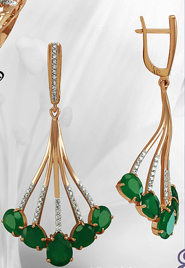 Серьги из серебра с камнем Оникс фото, цены