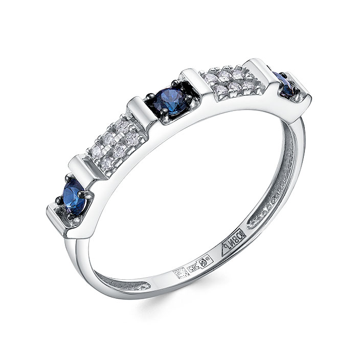 Кольцо из золота с камнем Бриллиант, Сапфир фото, цены