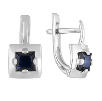 Серьги из золота с камнем Сапфир фото, цены