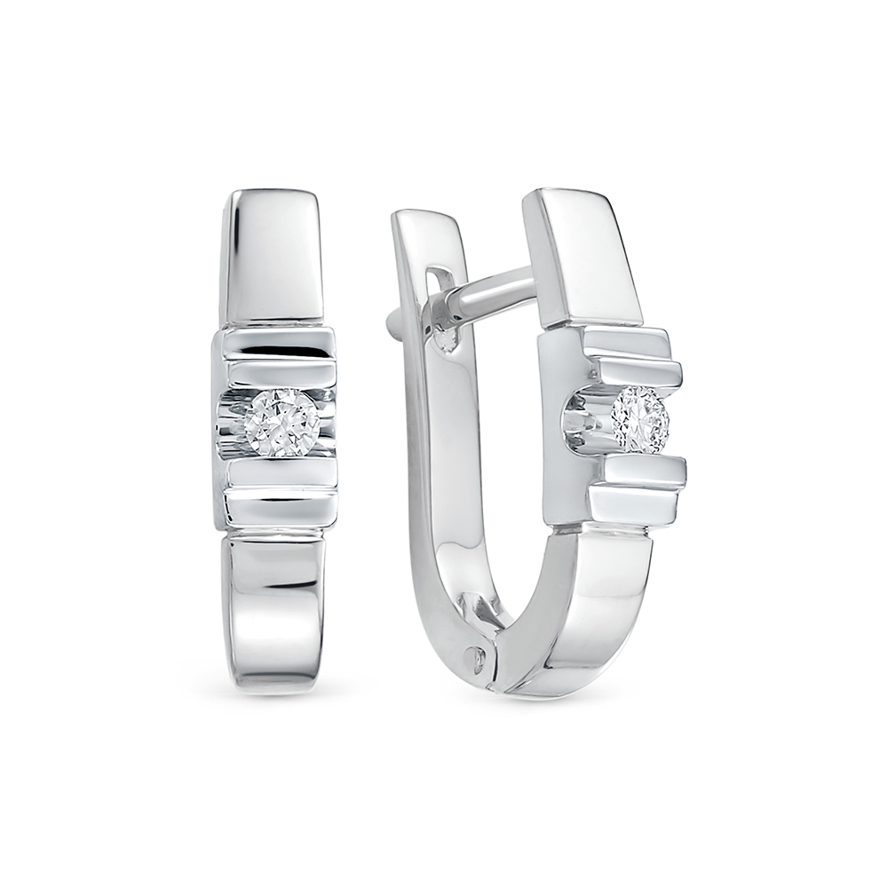 Серьги из золота с камнем Бриллиант фото, цены