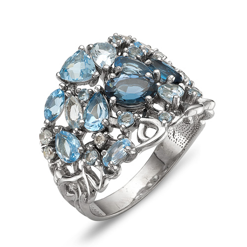 Кольцо из серебра с камнем Лондон топаз, Топаз фото, цены