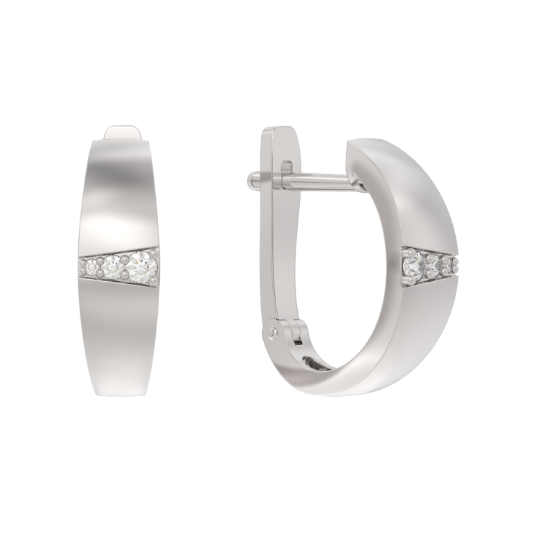 Серьги из серебра с камнем Фианит фото, цены