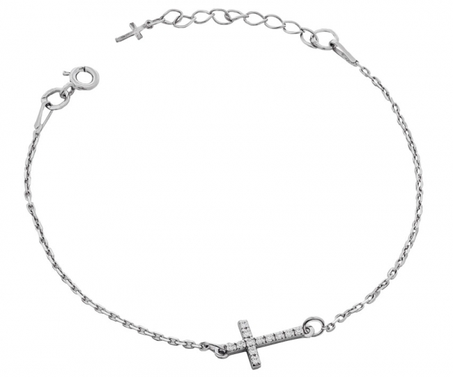 Браслет из серебра с камнем Фианит фото, цены