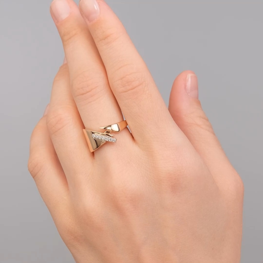 Кольцо из золота с камнем Фианит фото, цены