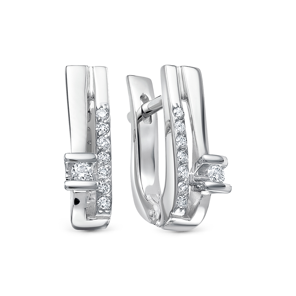 Серьги из золота с камнем Бриллиант фото, цены