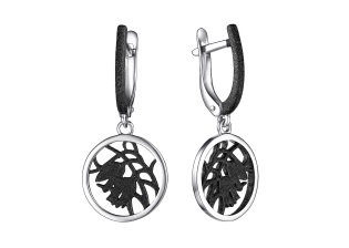 Серьги из серебра с камнем вставками эмали фото, цены