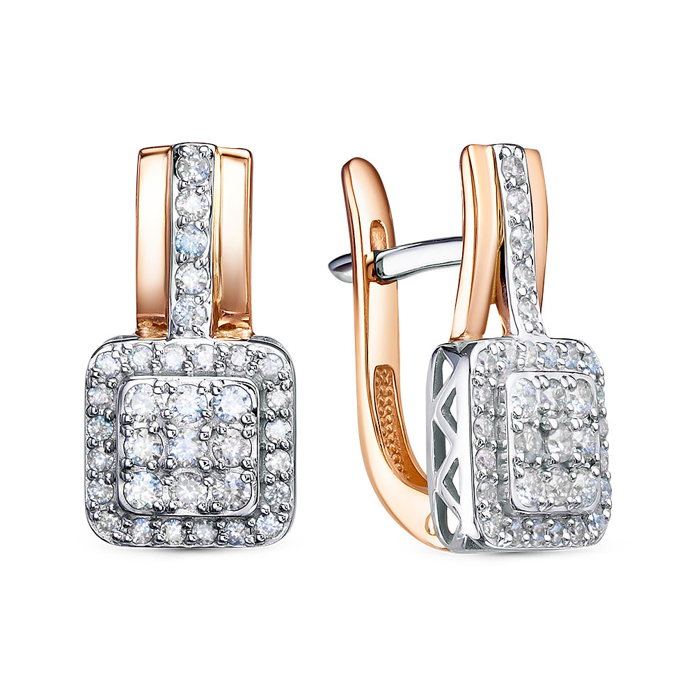 Серьги из золота с камнем Бриллиант фото, цены