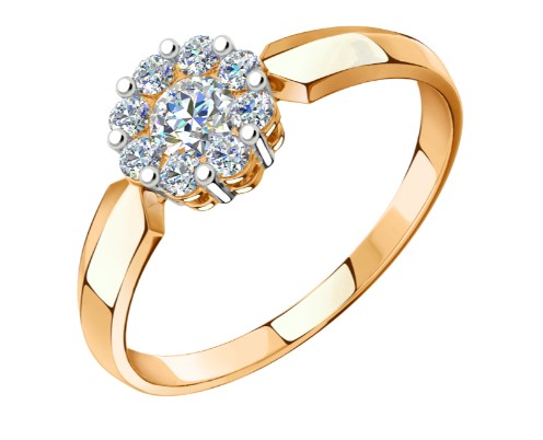 Кольцо из золота с камнем Фианит фото, цены