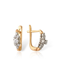 Серьги из золота с камнем Бриллиант фото, цены