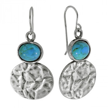 Серьги из серебра с камнем Бирюза фото, цены