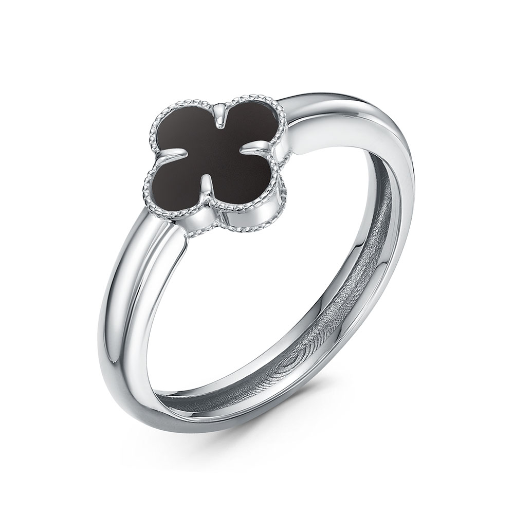 Кольцо из серебра с камнем Оникс фото, цены