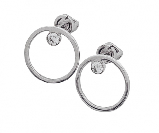 Пуссеты из серебра с камнем Фианит фото, цены