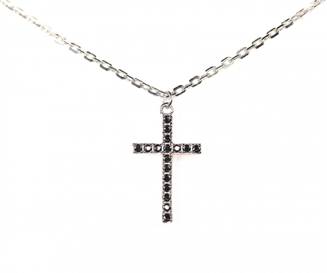 Колье из серебра с камнем Фианит фото, цены