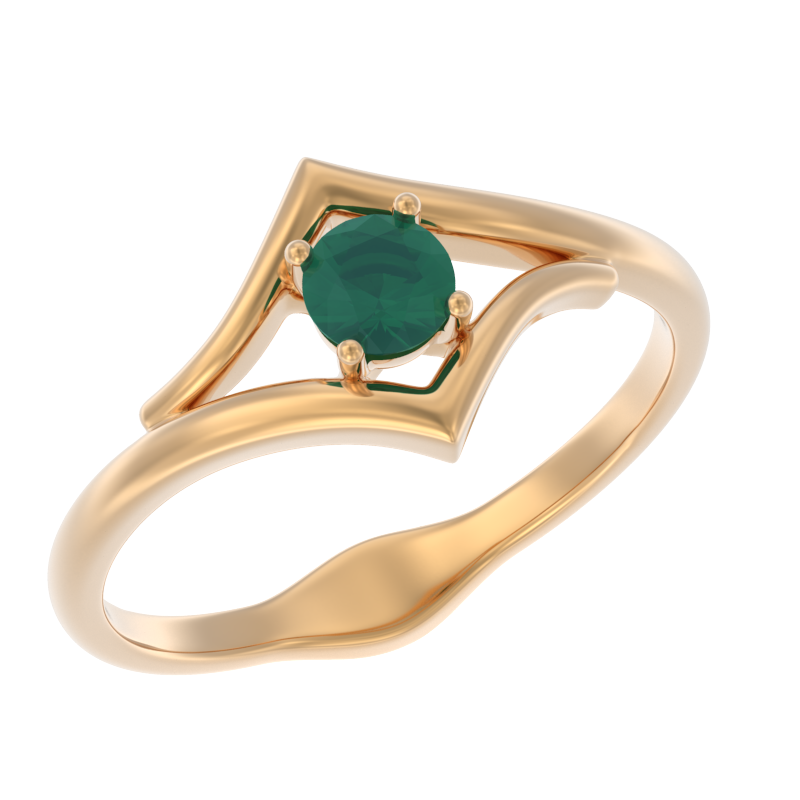 Кольцо из золота с камнем Агат фото, цены