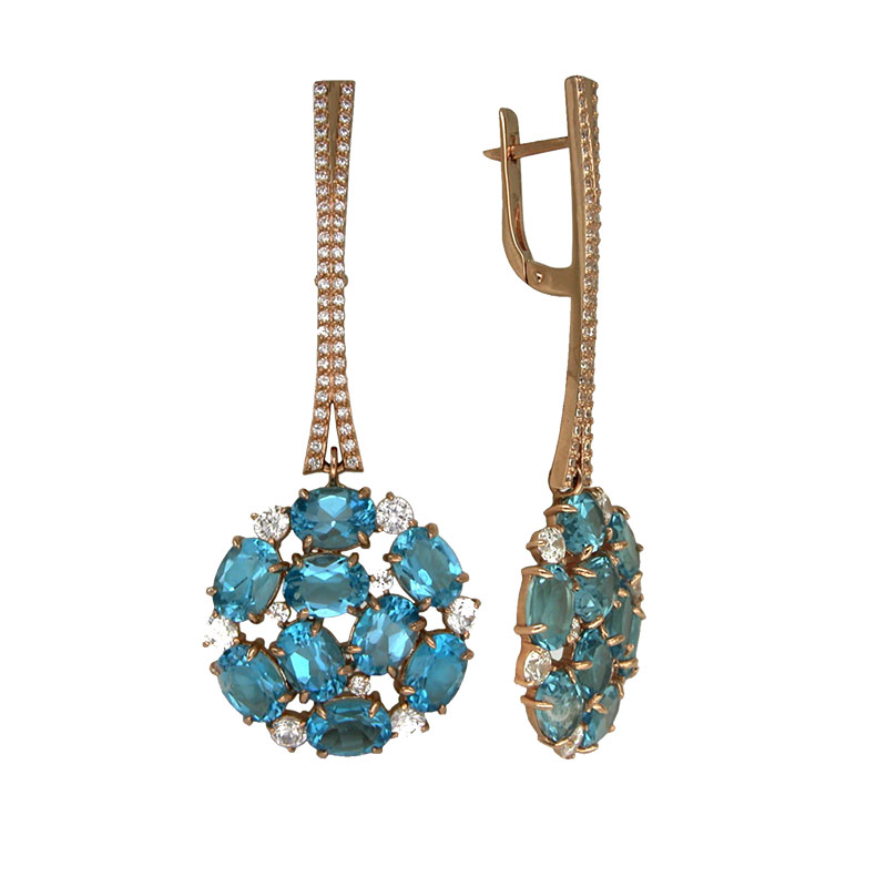 Серьги из серебра с камнем Гранат фото, цены