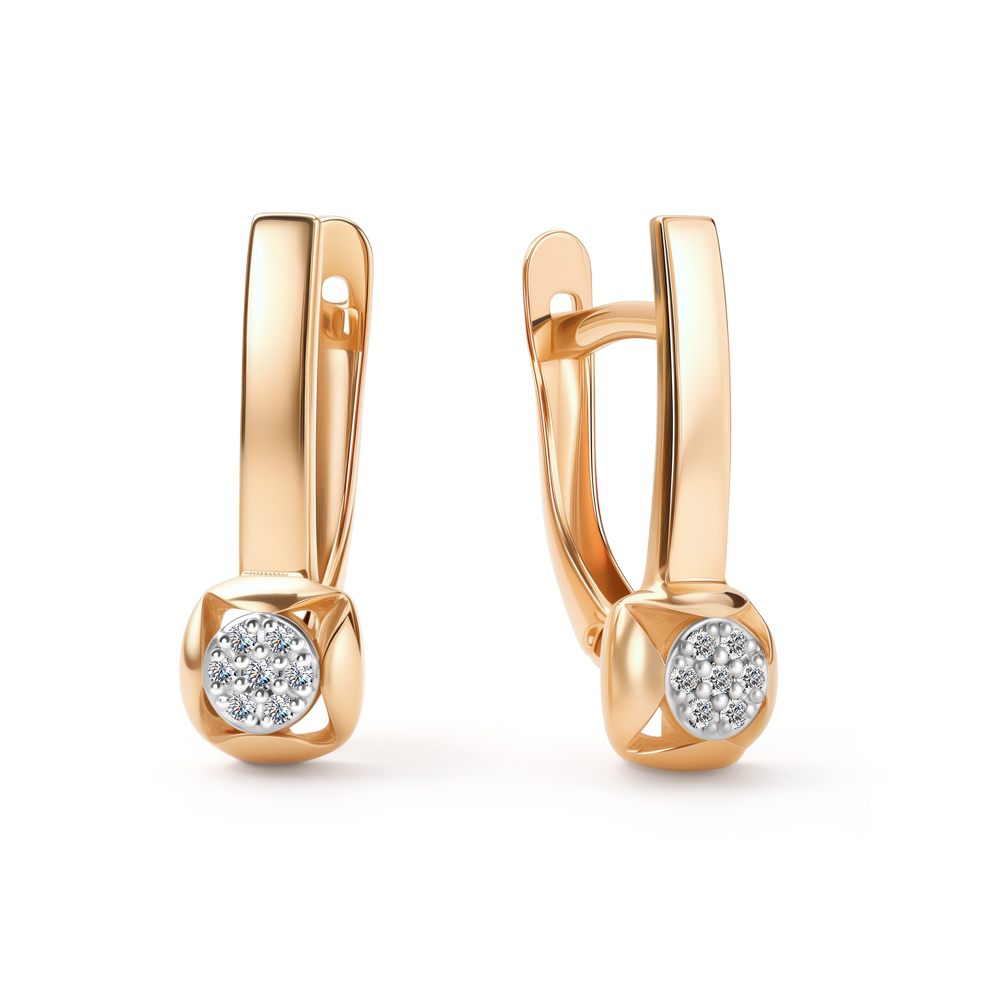 Серьги из золота с камнем Бриллиант фото, цены