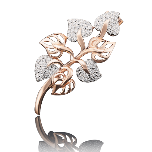 Брошь из золота с камнем Фианит фото, цены