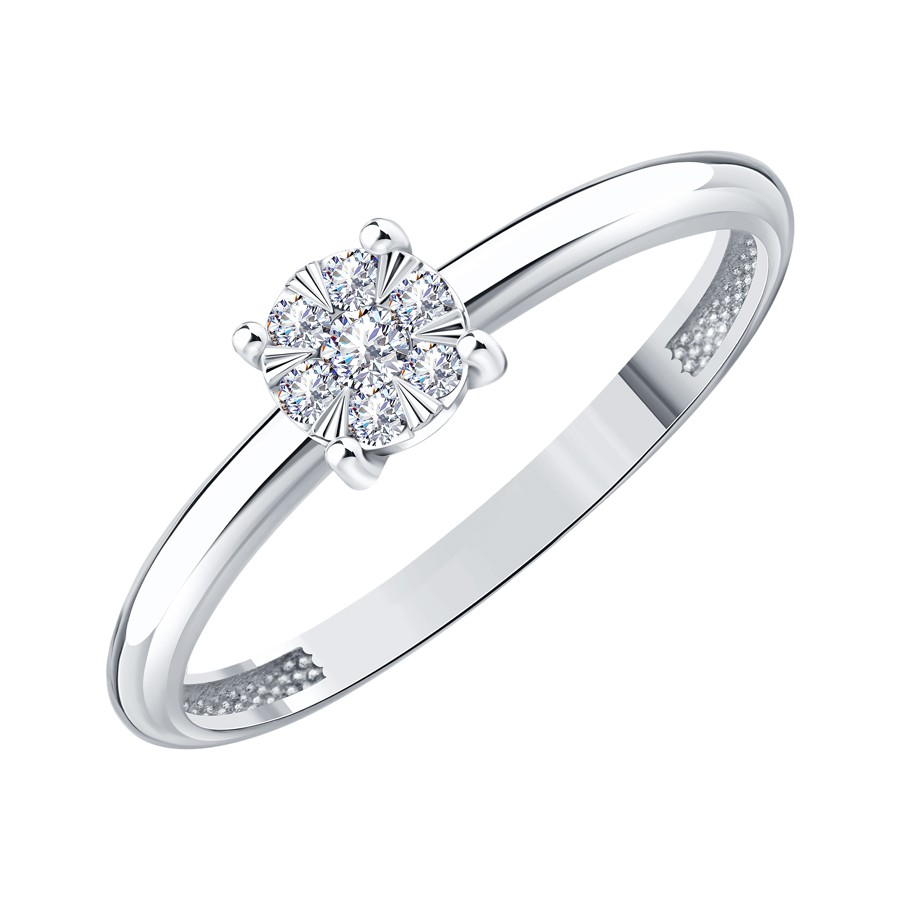 Кольцо из золота с камнем Бриллиант фото, цены