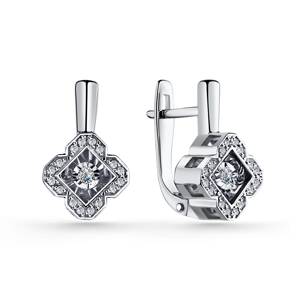 Серьги из золота с камнем Бриллиант,  фото, цены