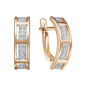 Серьги из золота с камнем Фианит фото, цены