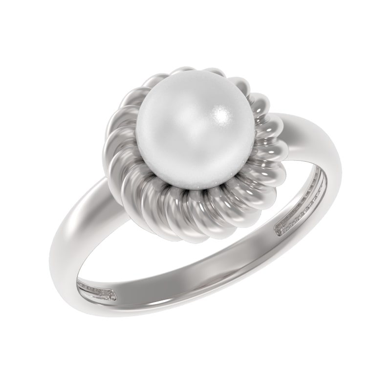 Кольцо из серебра с камнем Жемчуг фото, цены