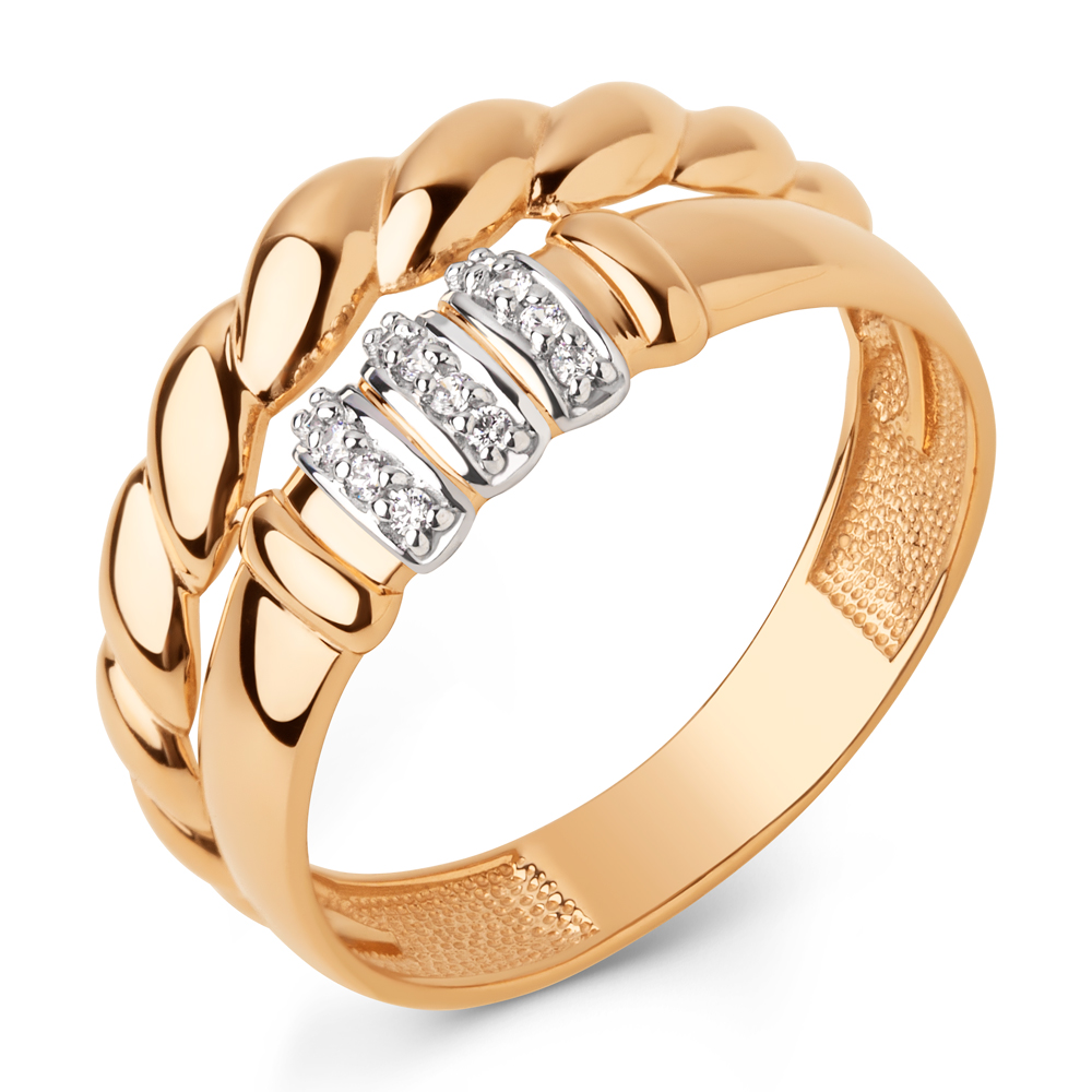 Кольцо из золота с камнем Фианит фото, цены