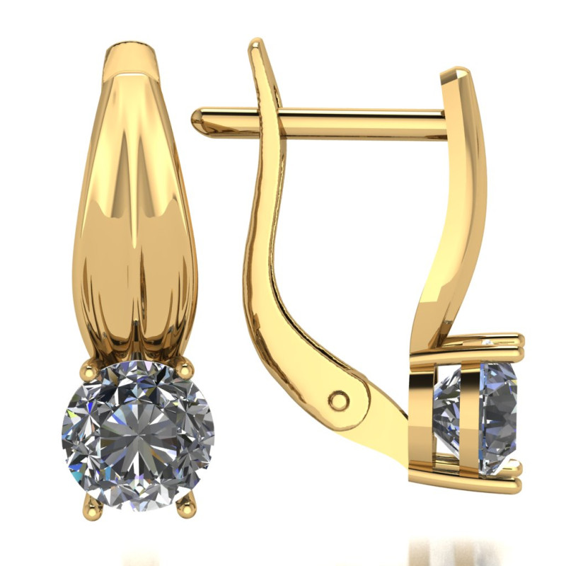 Серьги из золота с камнем Фианит фото, цены