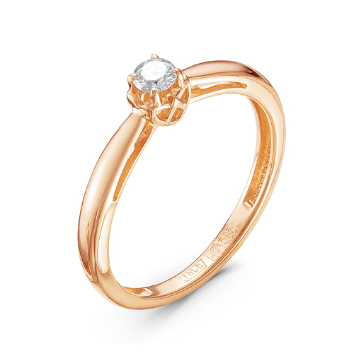 Кольцо из золота с камнем Бриллиант фото, цены